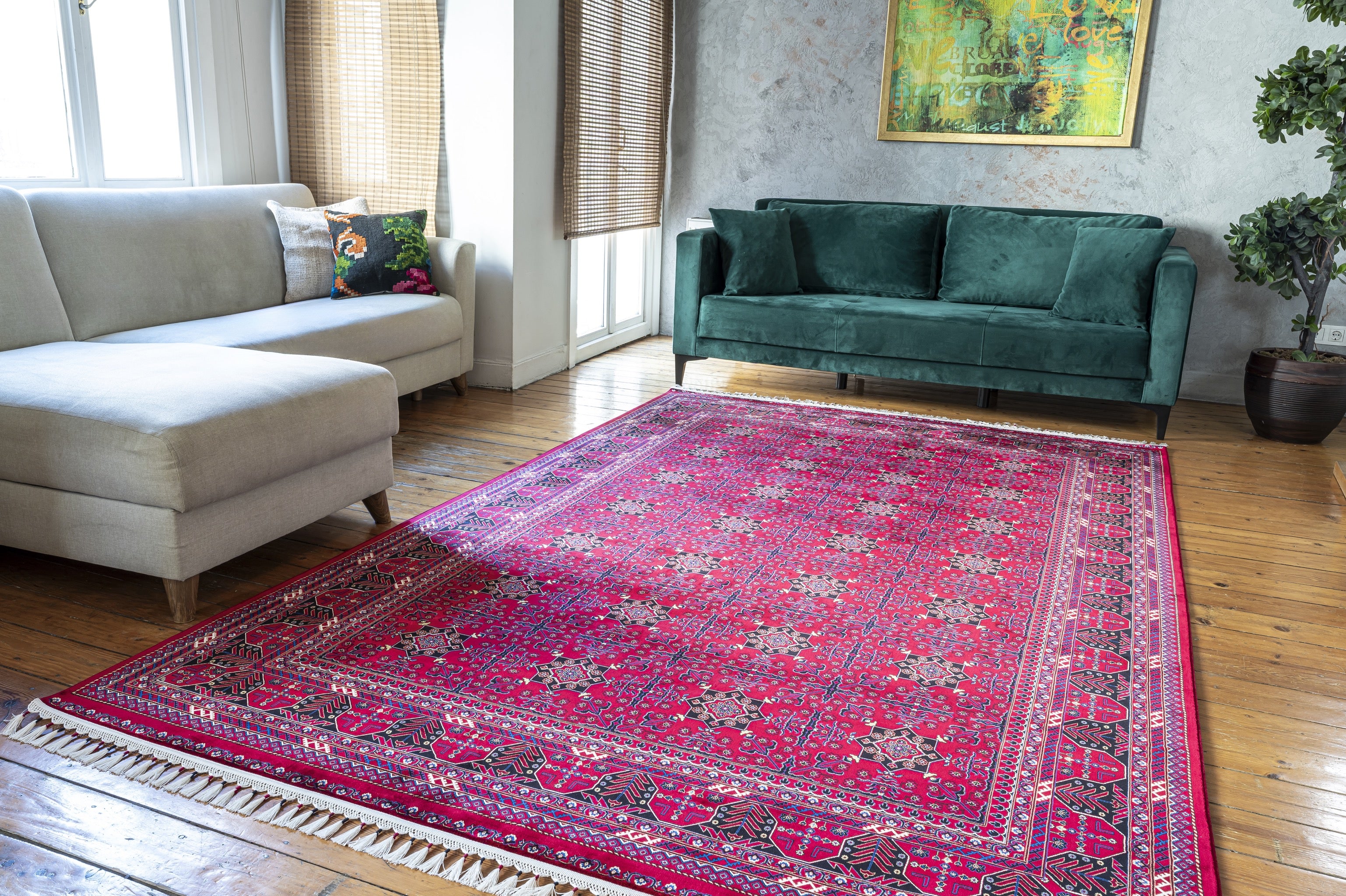 Burj 8731BU Bordo - Makine Halısı