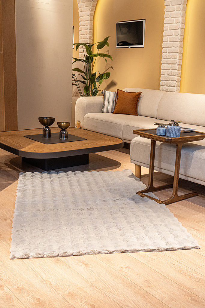 Molecule Kesme Halı (Özel Ölçü) - Gri