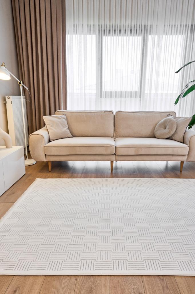 Origami 6911 Beyaz Gri - Dekoratif Halı