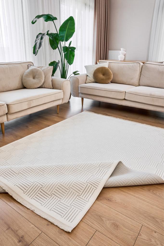 Origami 6911 Beyaz Gri - Dekoratif Halı