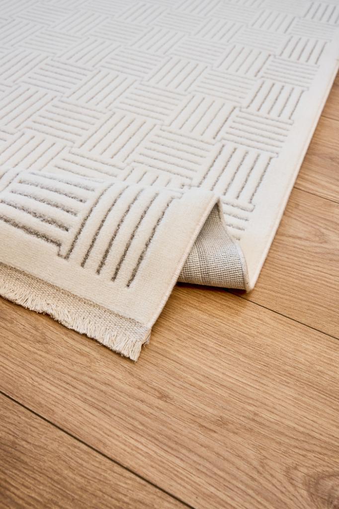 Origami 6911 Beyaz Gri - Dekoratif Halı