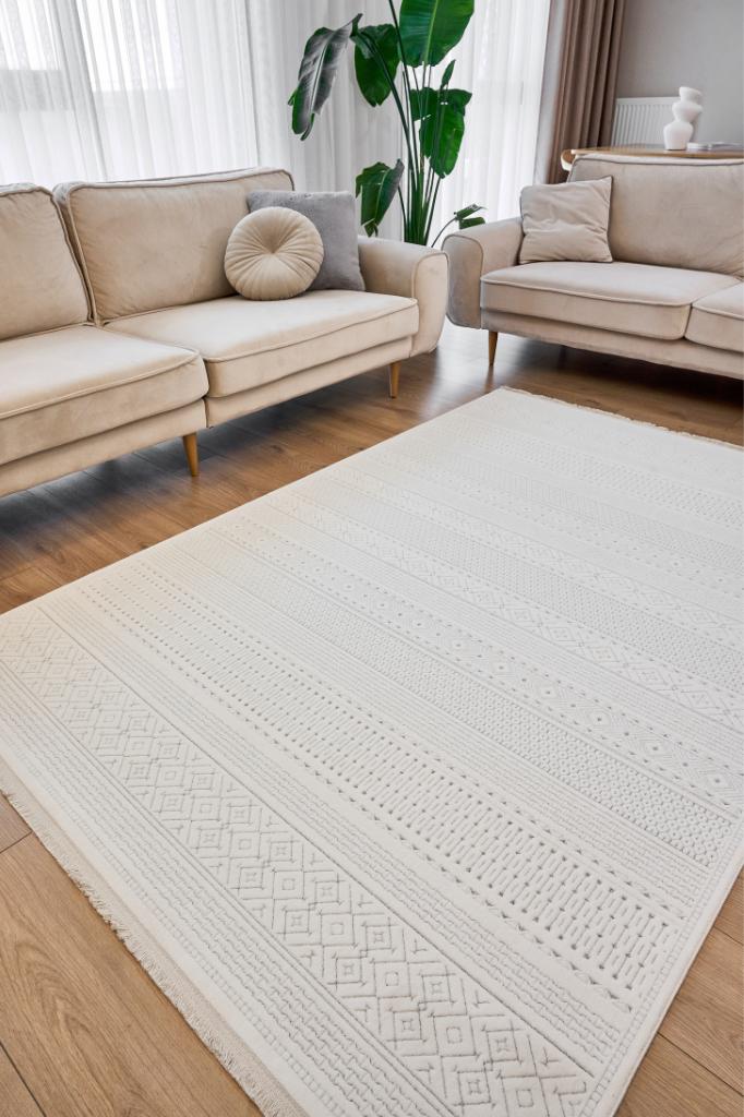 Origami 6921 Beyaz Gri - Dekoratif Halı