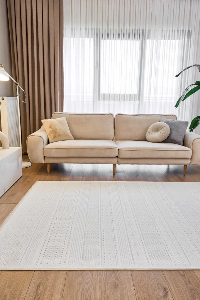 Origami 6921 Beyaz Gri - Dekoratif Halı