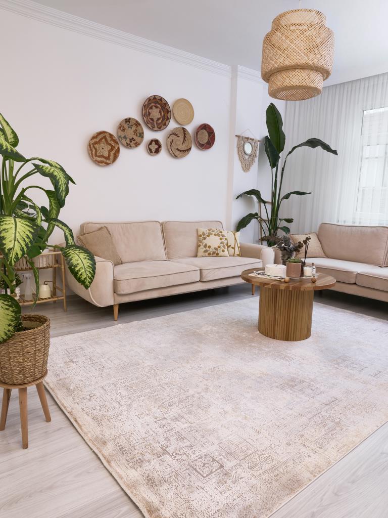 Queen 8101 Altın - Makine Halısı