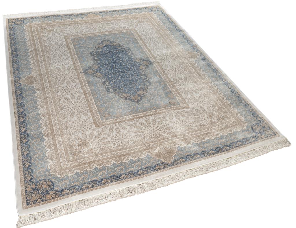 Vendome Palace 5412 Mavi Krem - Makine Halısı
