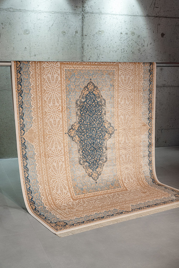 Vendome Palace 5412 Mavi Krem - Makine Halısı