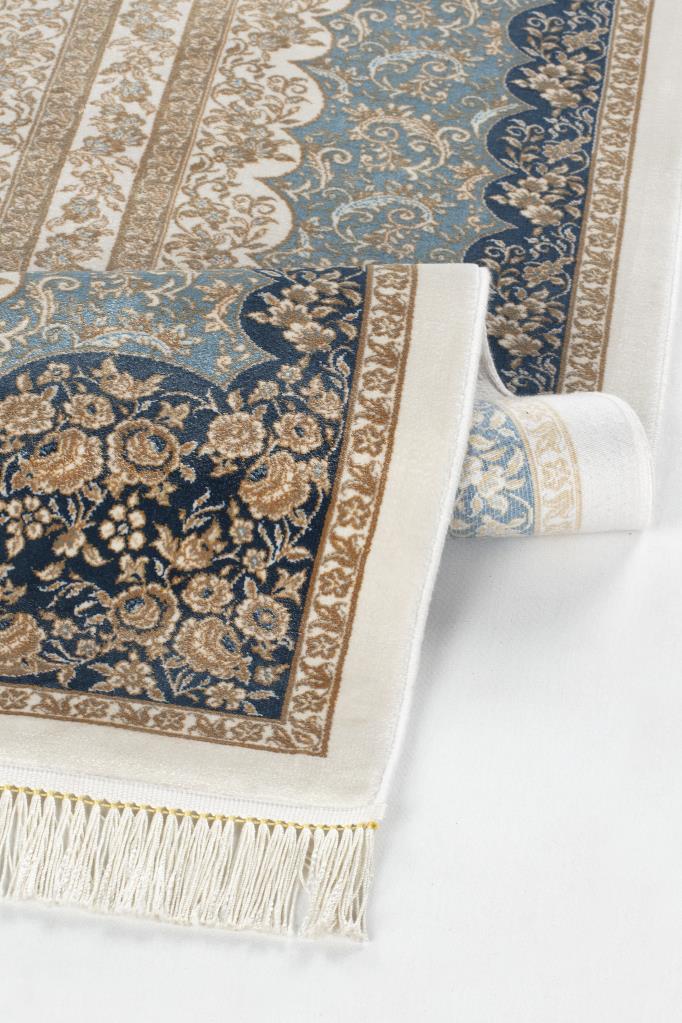 Vendome Palace 5412 Mavi Krem - Makine Halısı