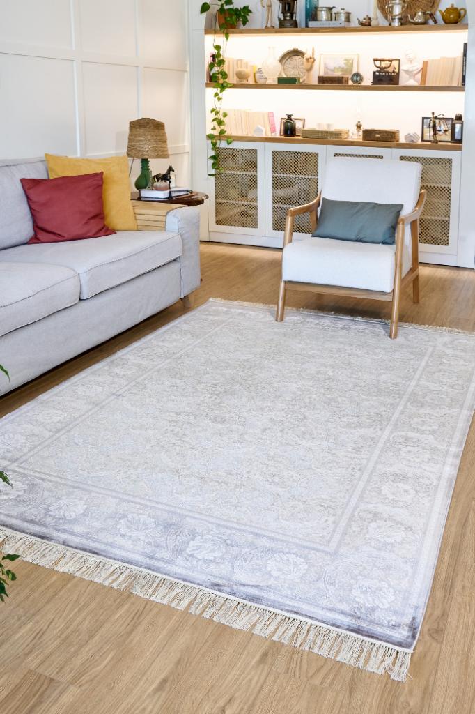 Vendome Palace 5441 Gri Krem - Makine Halısı