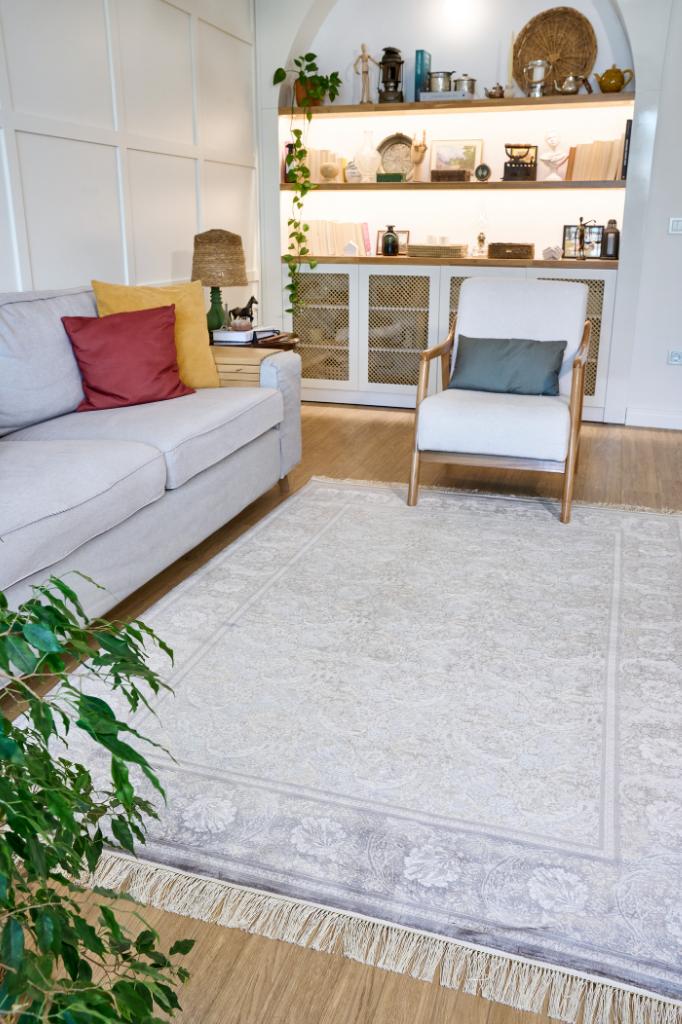 Vendome Palace 5441 Gri Krem - Makine Halısı