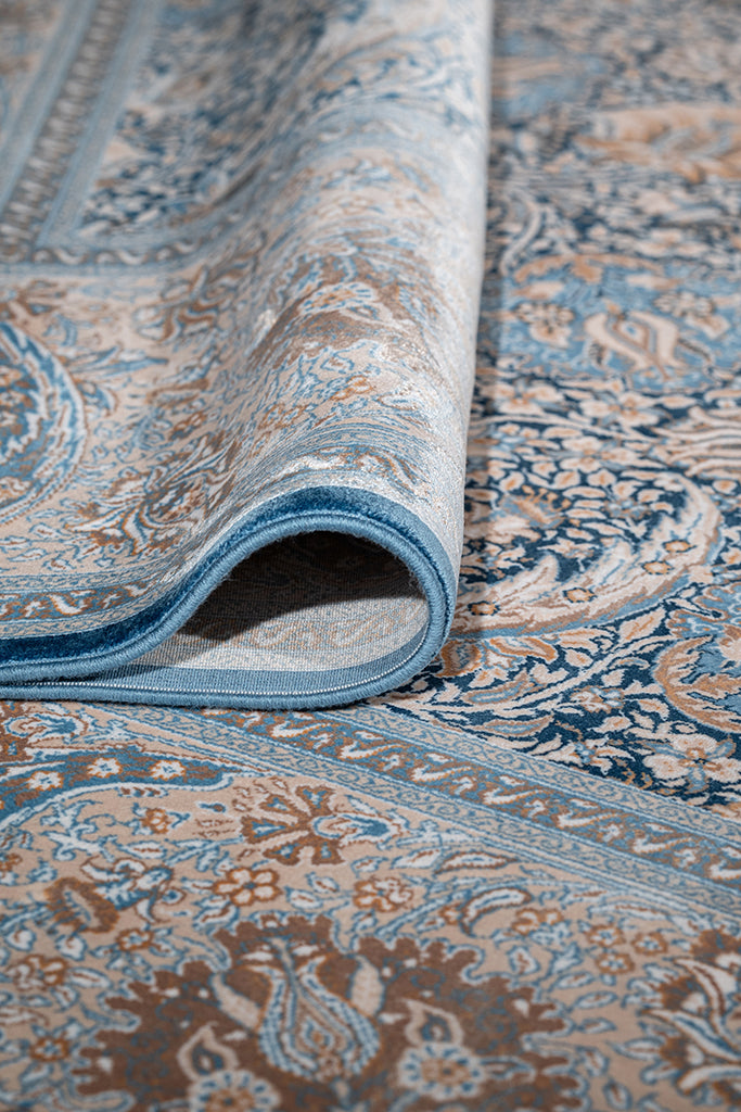 Vendome Palace 5451 Mavi Krem - Makine Halısı