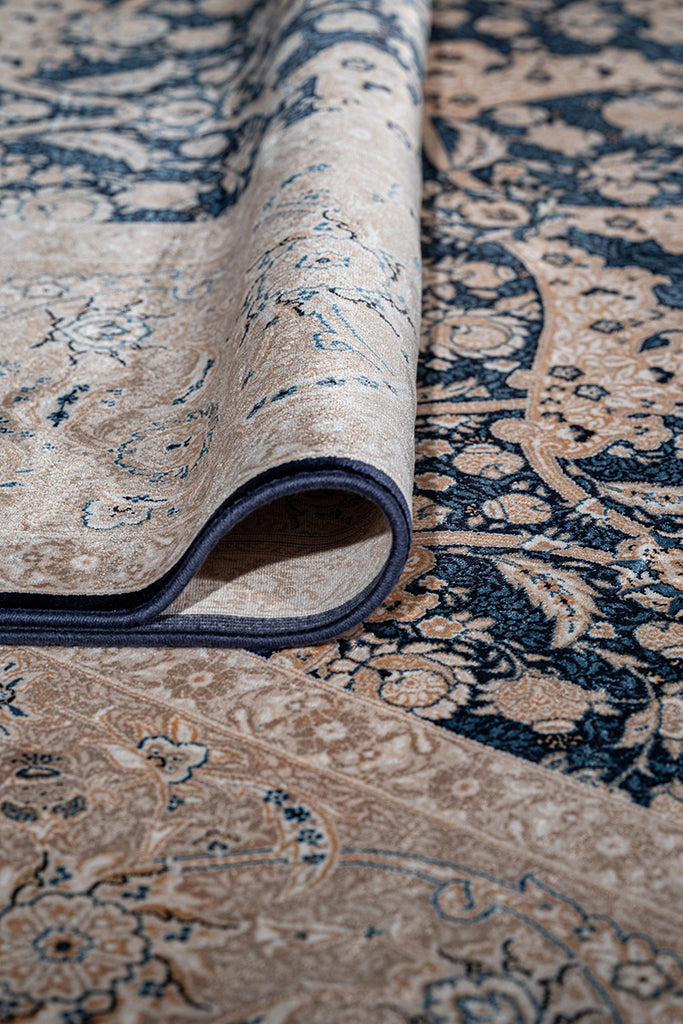 Vendome Palace 5461 Lacivert Krem - Makine Halısı