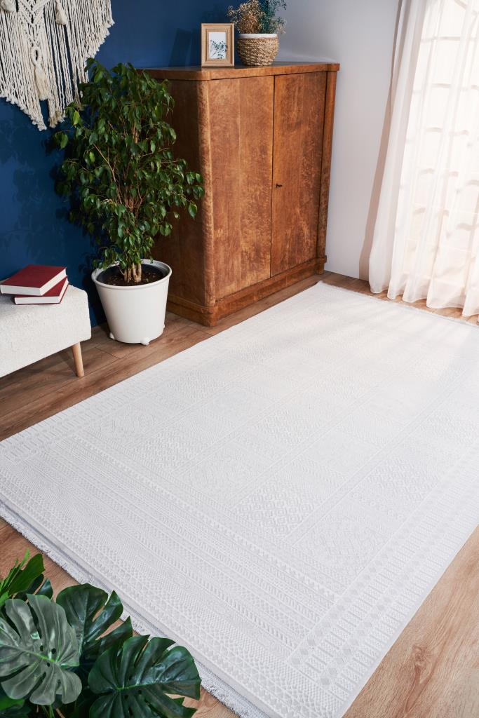 Vivaldi 9761 Beyaz - Makine Halısı