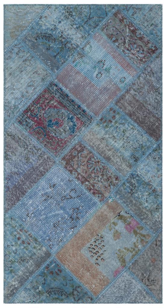 Apex Patchwork Halı Mavi 24752 80 x 150 cm