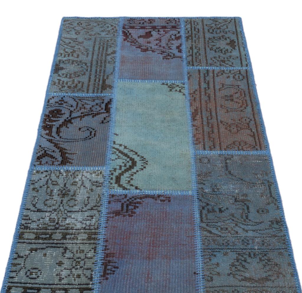 Apex Patchwork Halı Mavi 25899 80 x 150 cm