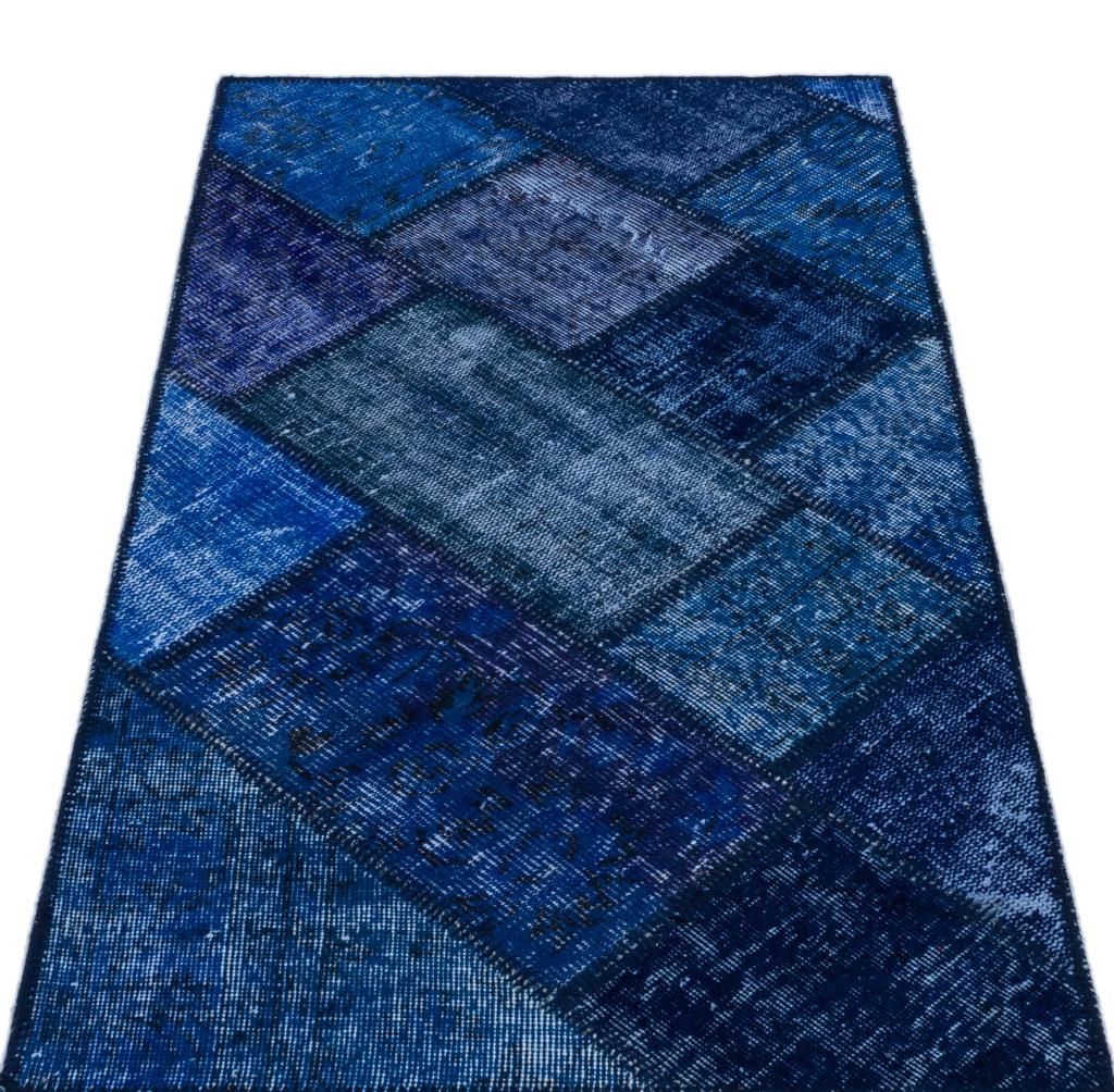 Apex Patchwork Halı Mavi 26004 80 x 150 cm