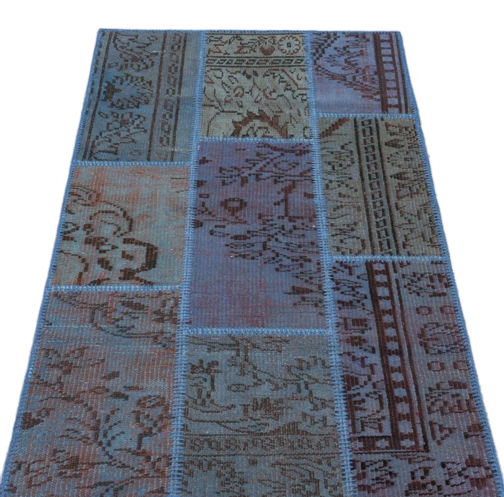 Apex Patchwork Halı Mavi 26095 80 x 150 cm
