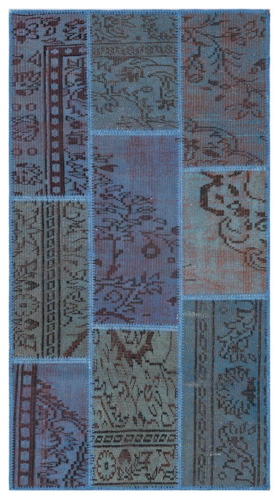Apex Patchwork Halı Mavi 26095 80 x 150 cm