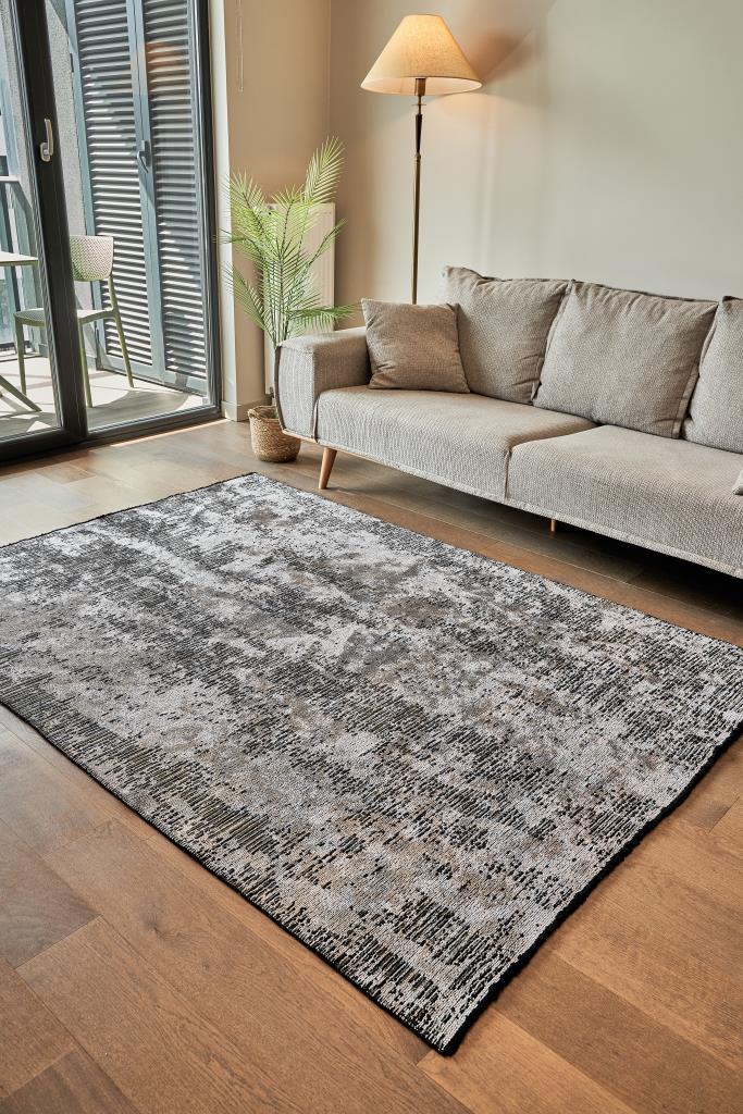 Hare Premium 1341 Krem - Koyu Gri - Makine Halısı