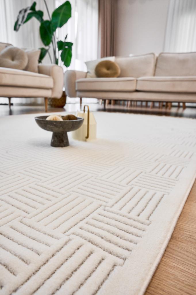 Origami 6911 Beyaz Gri - Dekoratif Halı