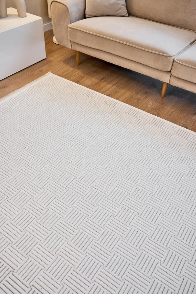 Origami 6911 Beyaz Gri - Dekoratif Halı