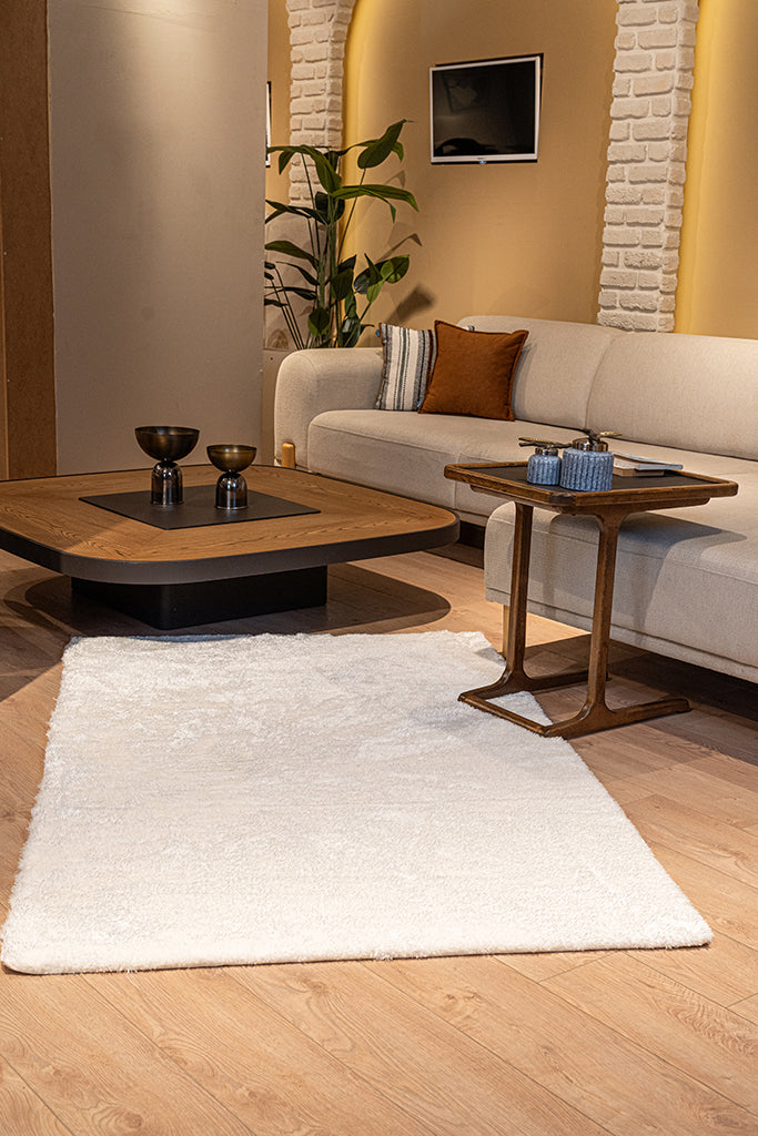 Vega Kesme Halı (Özel Ölçü) - Beyaz