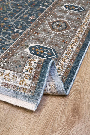 Apex Heriz 8216 Mavi Makine Halısı