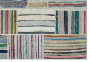 Apex Kilim Patchwork Unique Striped 22406 190 x 277 cm