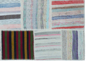 Apex Kilim Patchwork Unique Striped 25453 160 x 223 cm