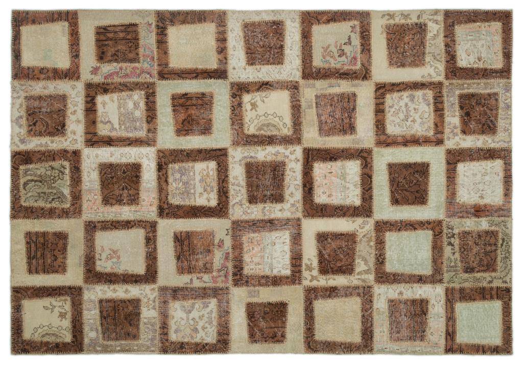 Apex patchwork carpet beige 21042 197 x 284 cm