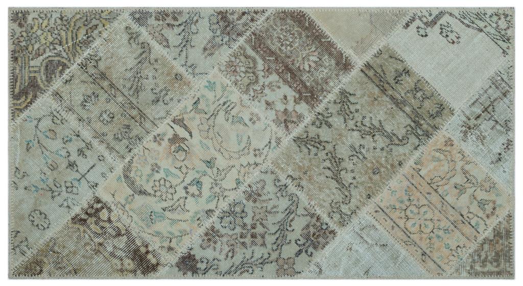 Apex Patchwork Carpet Beige 24693 80 x 150 cm