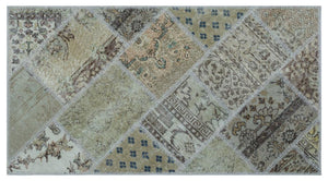 Apex Patchwork Carpet Beige 25904 80 x 150 cm