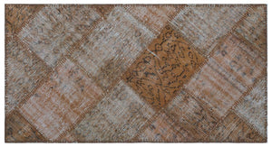 Apex Patchwork Carpet Brown 24717 80 x 150 cm