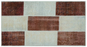 Apex Patchwork Carpet Brown 24736 80 x 150 cm