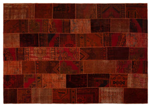 Apex Patchwork Carpet Red 20385 298 X 422 Cm