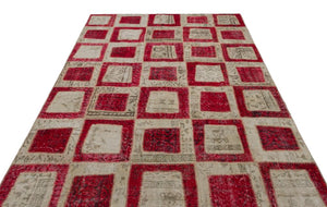 Apex Patchwork Carpet Red 21041 190 x 280 cm