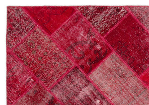 Apex Patchwork Carpet Red 21191 161 x 233 cm
