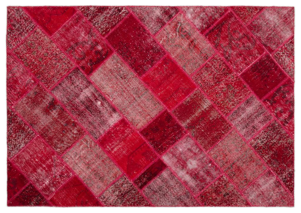 Apex Patchwork Carpet Red 21191 161 x 233 cm