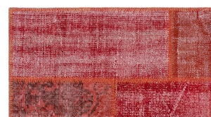 Apex Patchwork Carpet Red 26080 80 x 150 cm
