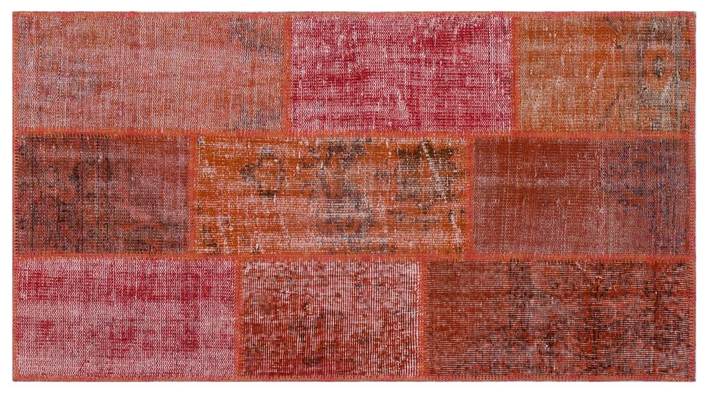 Apex Patchwork Carpet Red 26183 80 x 150 cm