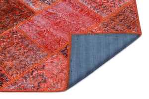 Apex Patchwork Carpet Red 26184 80 x 150 cm