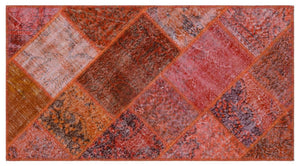 Apex Patchwork Carpet Red 26184 80 x 150 cm