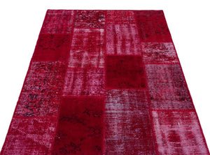 Apex Patchwork Carpet Red 26276 120 x 180 cm