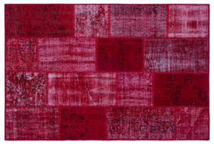 Apex Patchwork Carpet Red 26276 120 x 180 cm