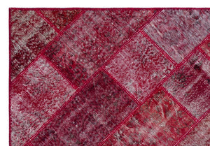 Apex Patchwork Carpet Red 26383 160 x 230 cm