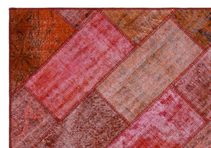 Apex Patchwork Carpet Red 26454 160 x 230 cm