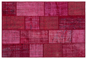Apex Patchwork Carpet Red 26633 120 x 180 cm
