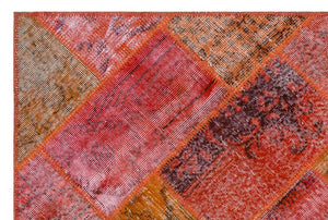Apex Patchwork Carpet Red 26666 120 x 180 cm