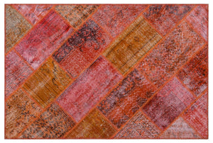 Apex Patchwork Carpet Red 26666 120 x 180 cm