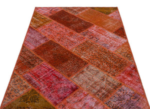 Apex Patchwork Carpet Red 26707 120 x 180 cm