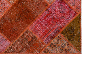 Apex Patchwork Carpet Red 26707 120 x 180 cm